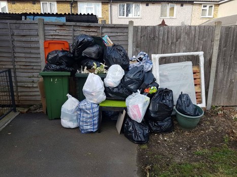 Clearing bulky household items from a flat in London