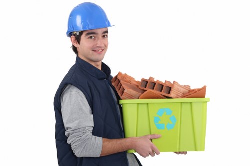 Bulky waste items ready for collection in a London property
